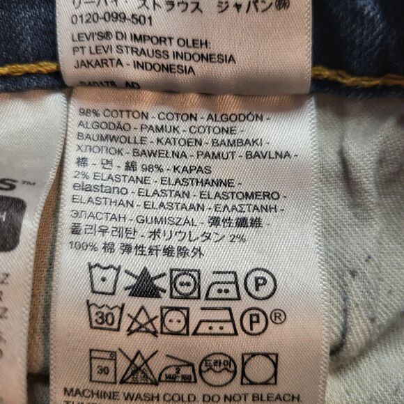 Levi 559 Mens 35x31 Blue Relaxed Straight Leg Jeans Distressed - Picture 4 of 12